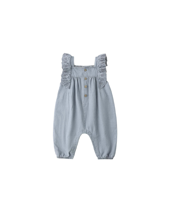 Quincy Mae Baby Nova Romper Chambray