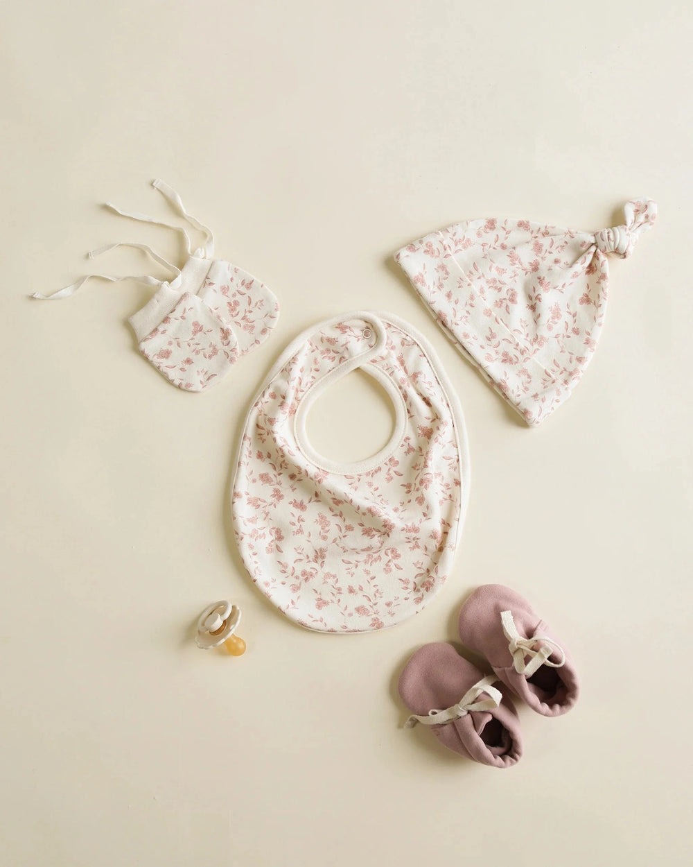 Quincy Mae Baby One Size No Scratch Mittens, Set Of 2 - Rose, French Garden