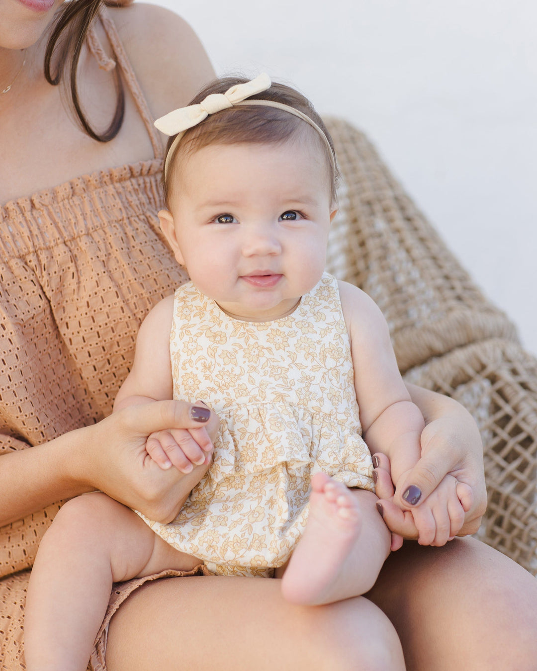 Quincy Mae Baby Penny Romper - Dahlia