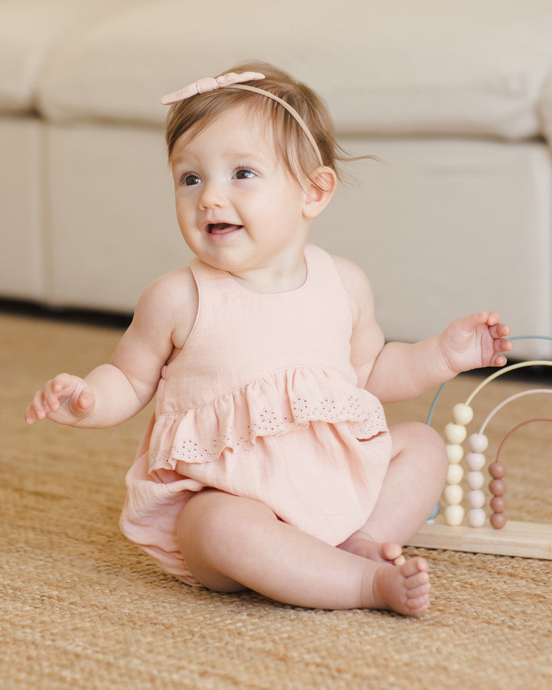 Quincy Mae Baby Penny Romper - Melon