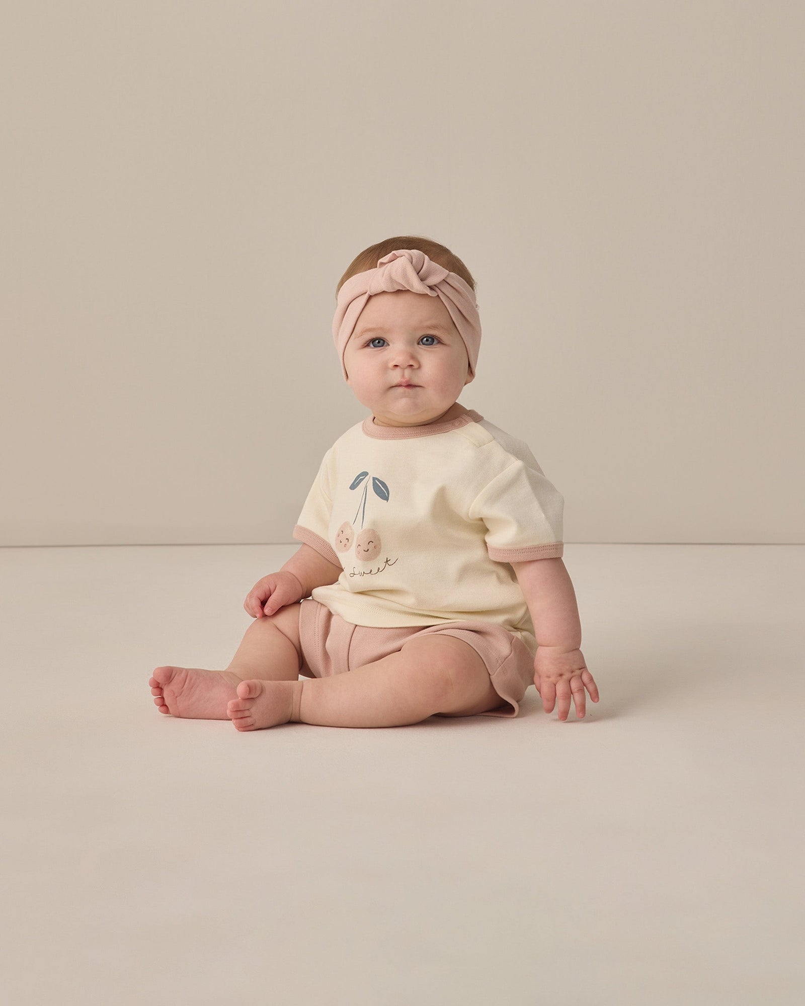 Quincy Mae Baby Play Short || Blush