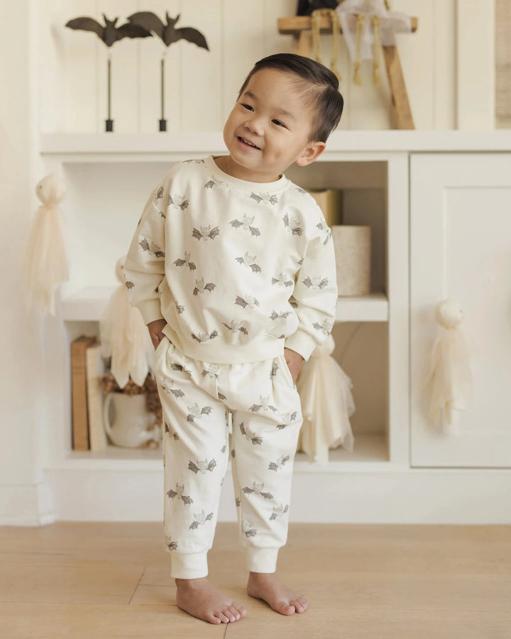 Quincy Mae Baby Relaxed Fleece Sweatpant - Bats