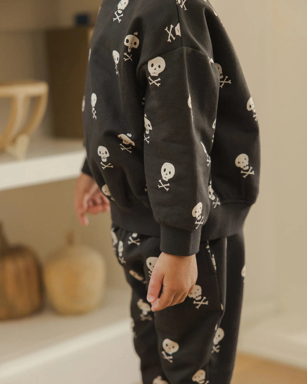 Quincy Mae Baby Relaxed Fleece Sweatshirt - Crossbones