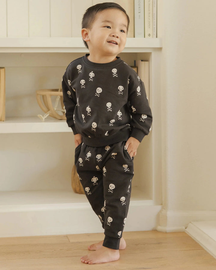 Quincy Mae Baby Relaxed Fleece Sweatshirt - Crossbones