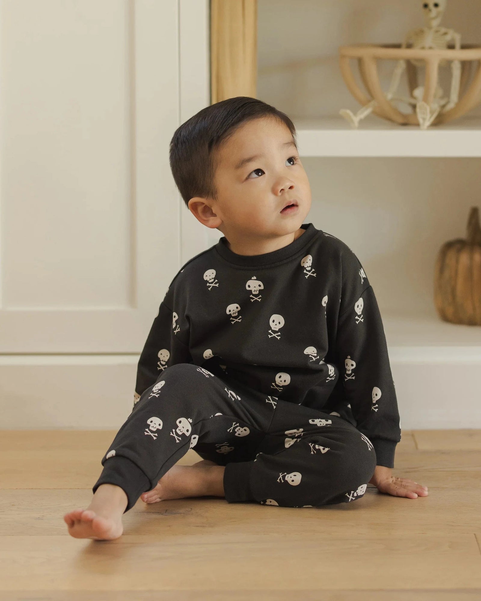 Quincy Mae Baby Relaxed Fleece Sweatshirt - Crossbones