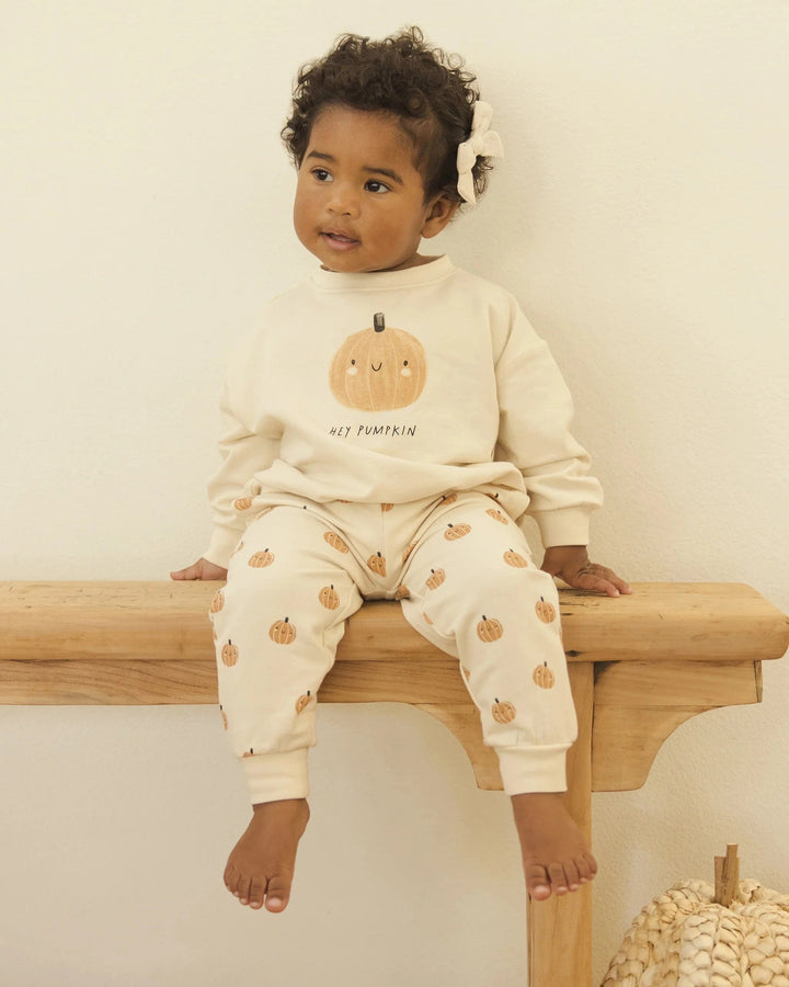 Quincy Mae Baby Relaxed Fleece Sweatshirt - Pumpkins