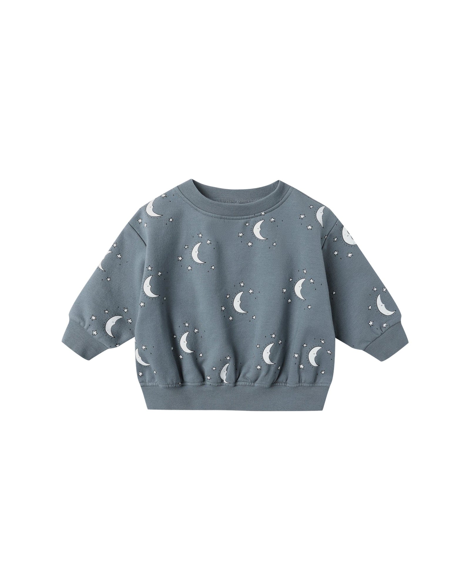 Quincy Mae Baby Relaxed Fleece Sweatshirt - Silver Moons