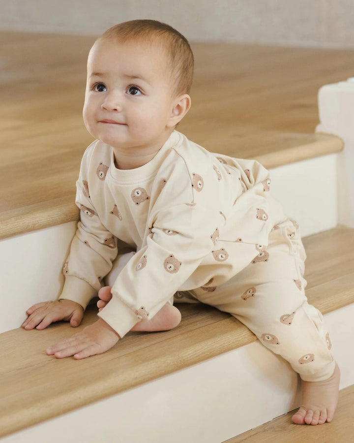 Quincy Mae Baby Relaxed Sweatpant - Brown Bear