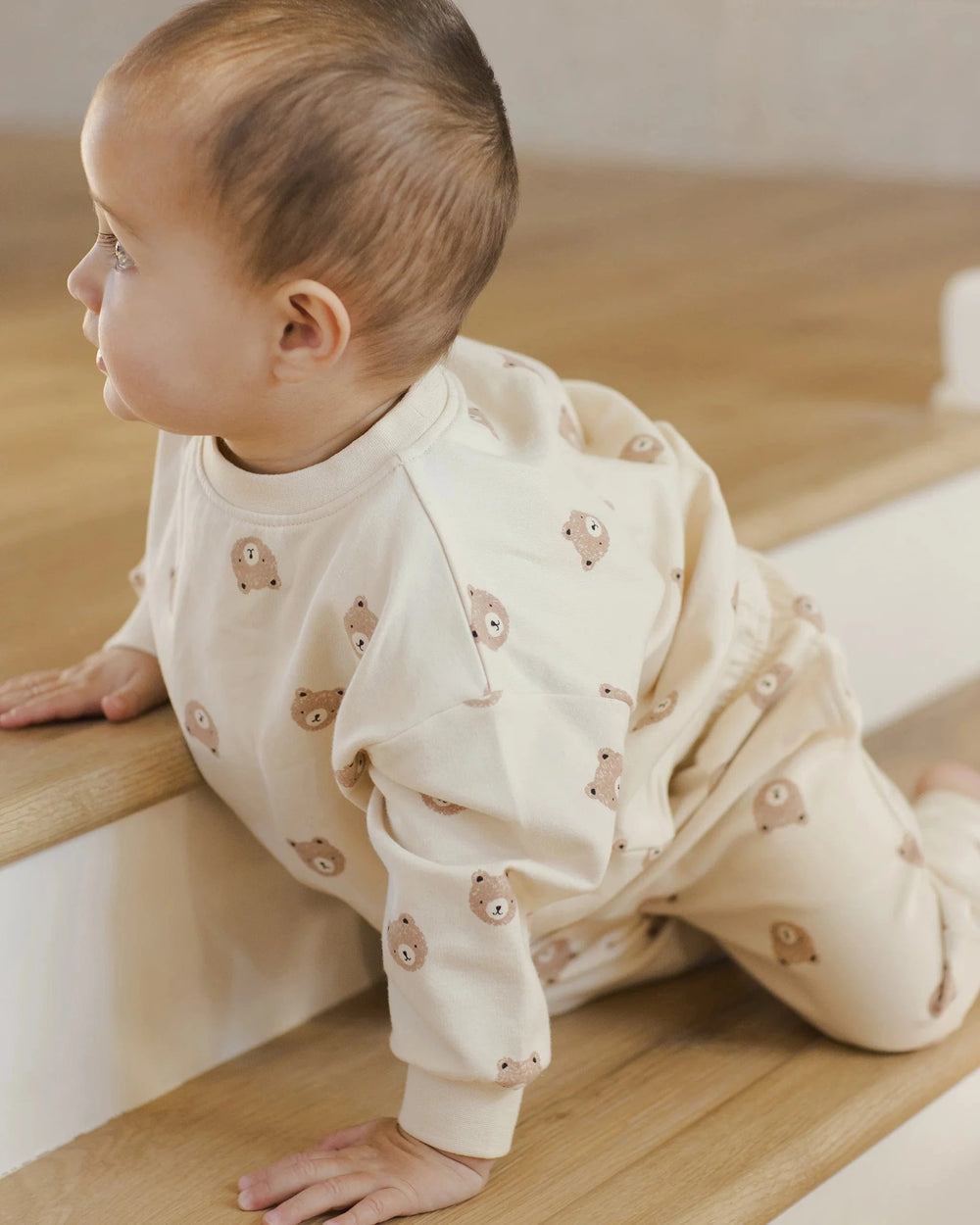 Quincy Mae Baby Relaxed Sweatshirt - Brown Bear
