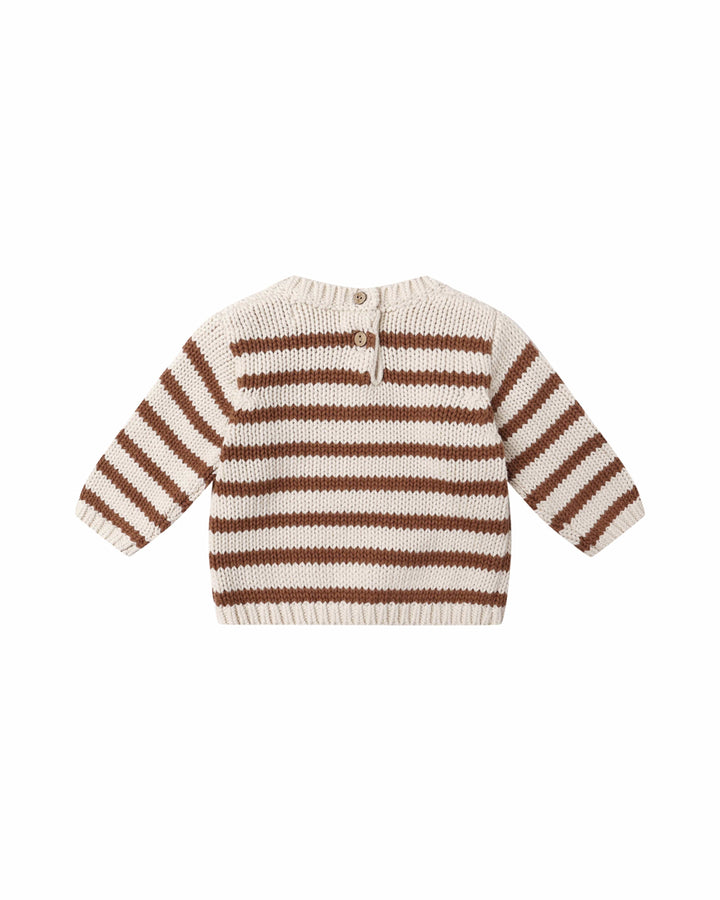 Quincy Mae Baby Rex Sweater - Cedar Stripe