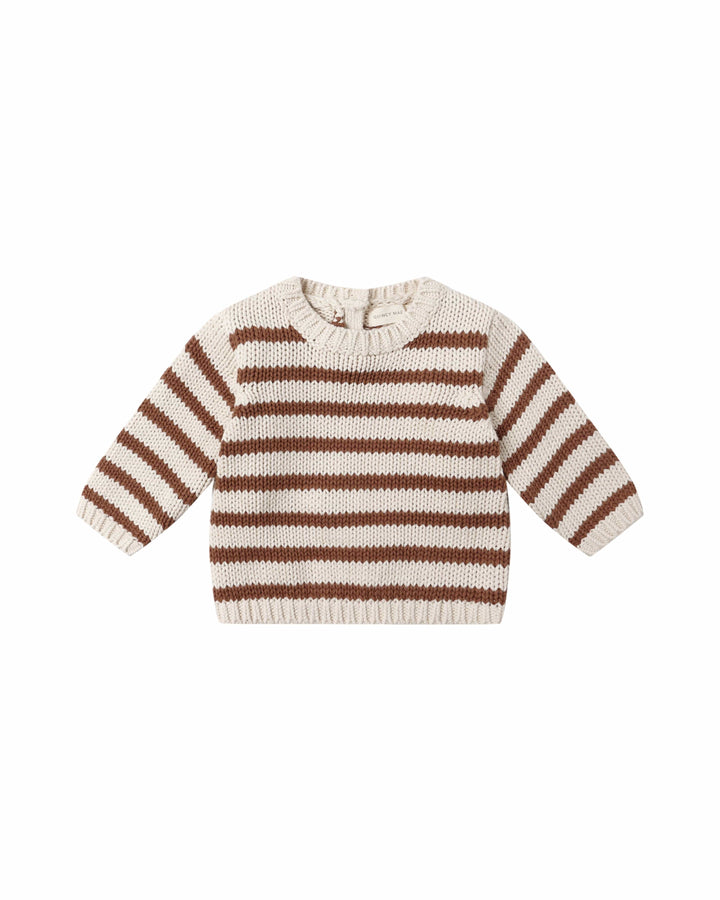 Quincy Mae Baby Rex Sweater - Cedar Stripe