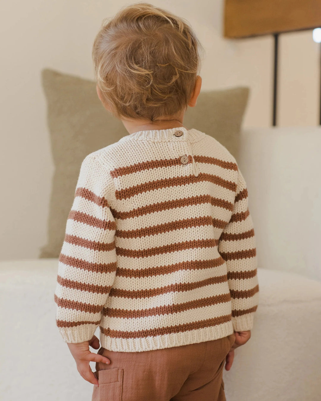 Quincy Mae Baby Rex Sweater - Cedar Stripe