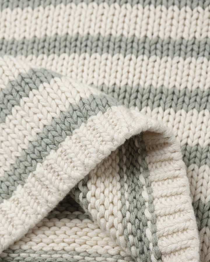 Quincy Mae Baby Rex Sweater - Fern Stripe