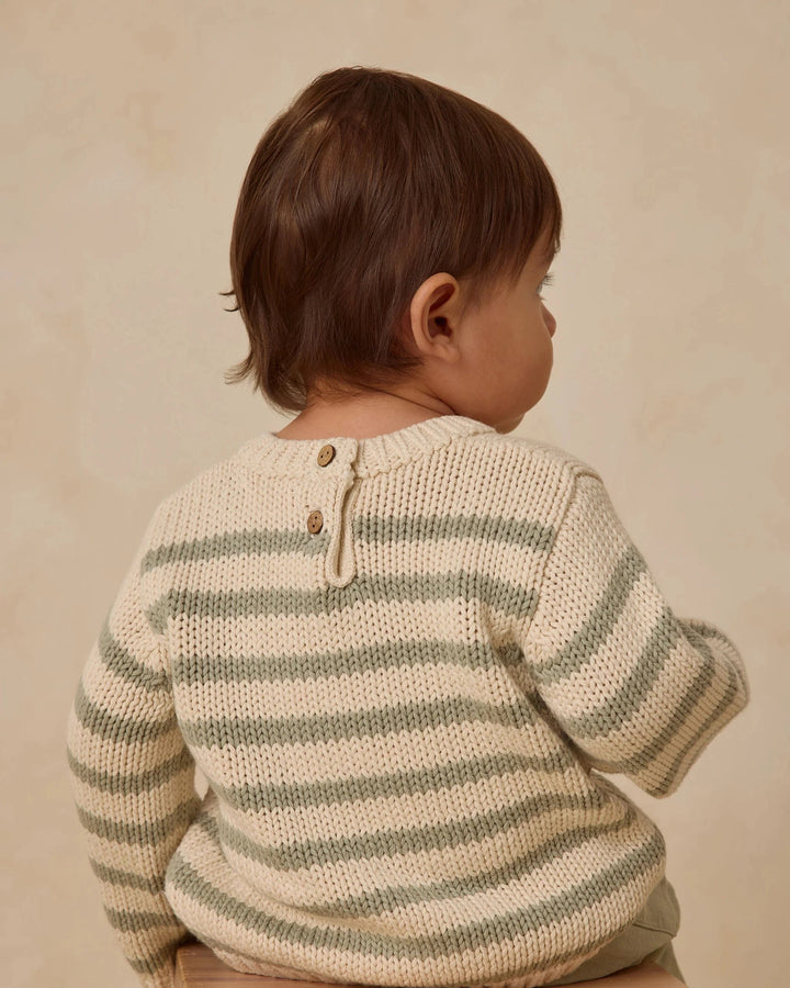 Quincy Mae Baby Rex Sweater - Fern Stripe