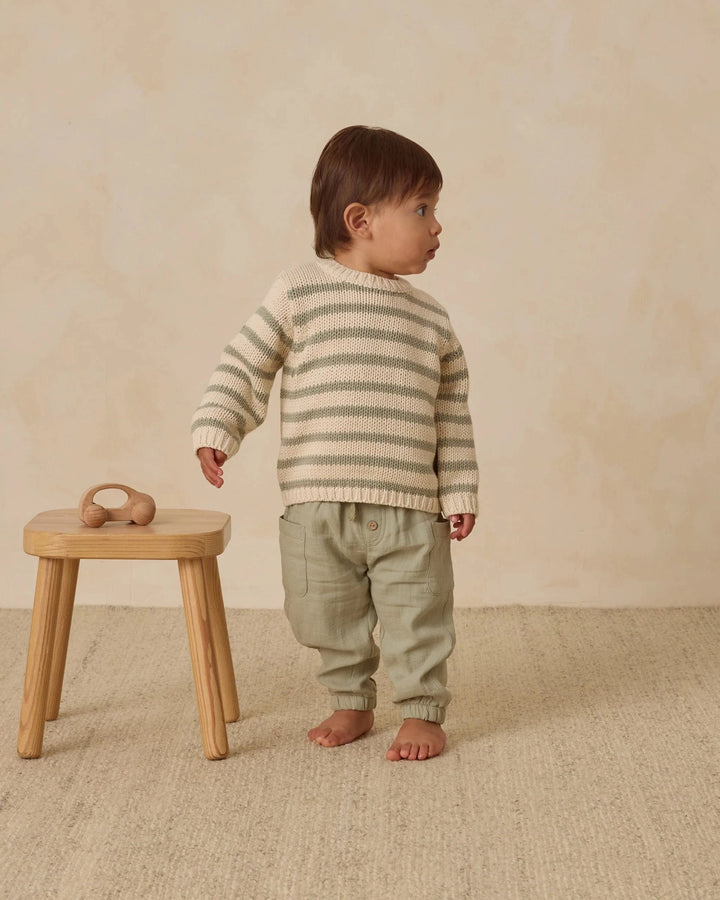 Quincy Mae Baby Rex Sweater - Fern Stripe