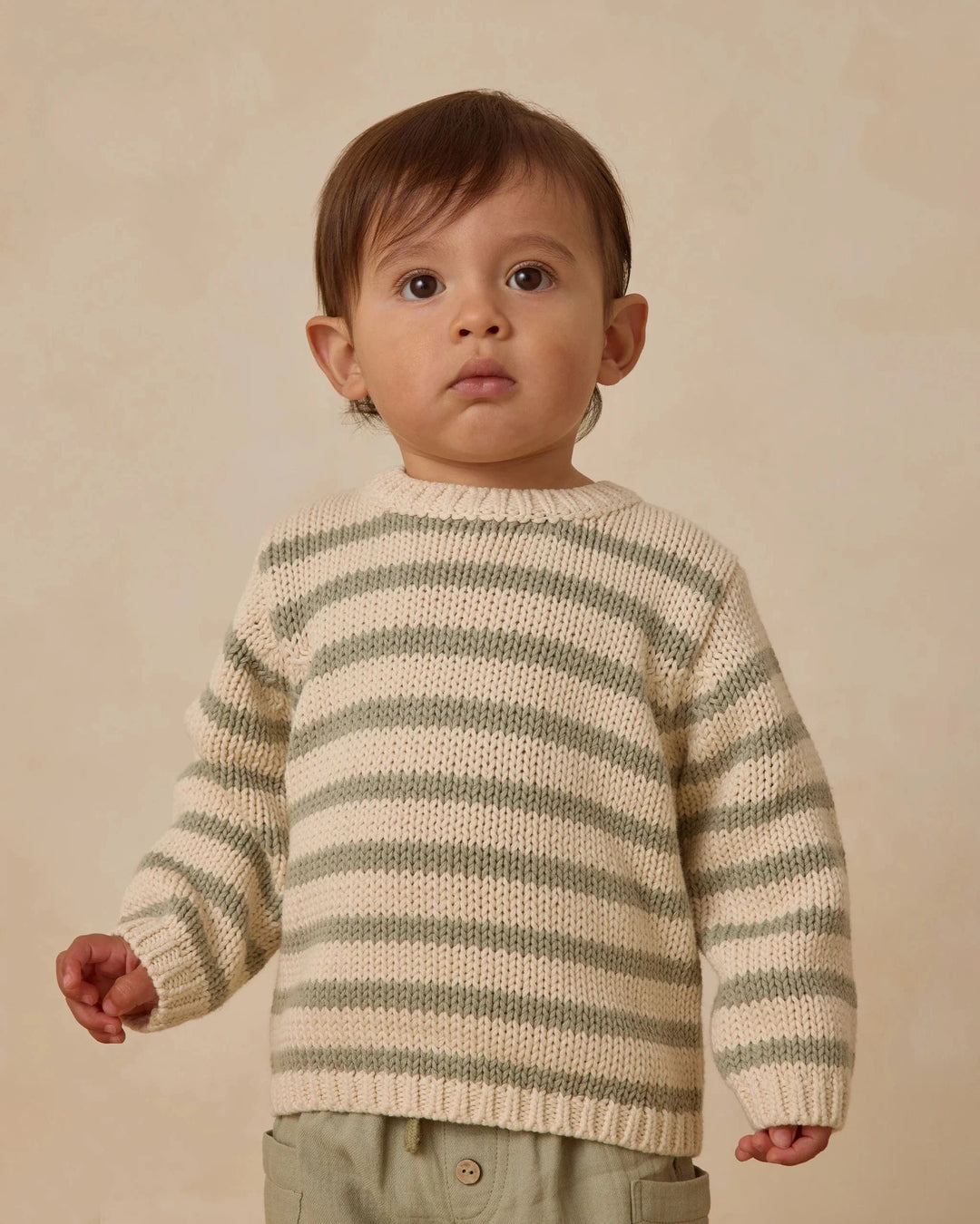 Quincy Mae Baby Rex Sweater - Fern Stripe
