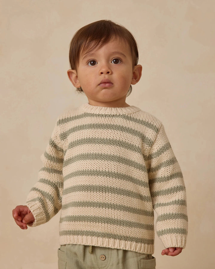 Quincy Mae Baby Rex Sweater - Fern Stripe