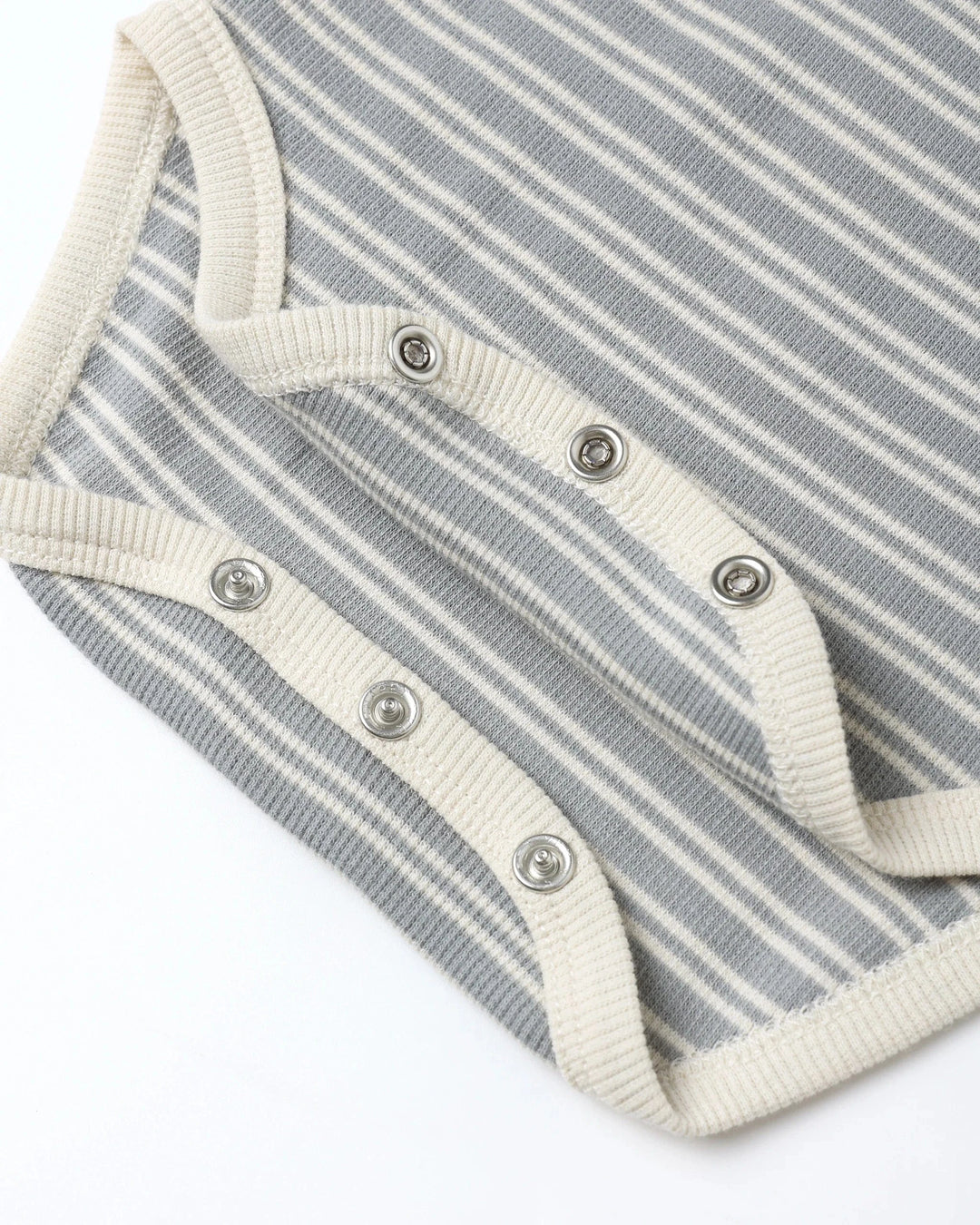 Quincy Mae Baby Ribbed Bodysuit, 2 Pack - Steel Blue Micro Stripe, Owls