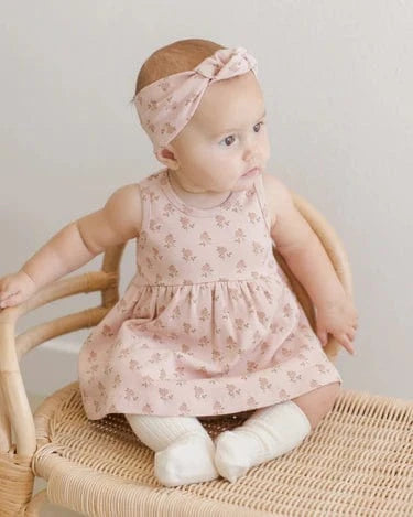 Quincy Mae Baby Ribbed Tank Dress - Roses