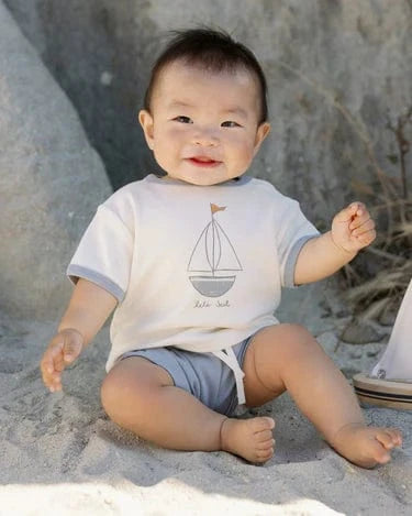 Quincy Mae Baby Ringer Tee - Boat