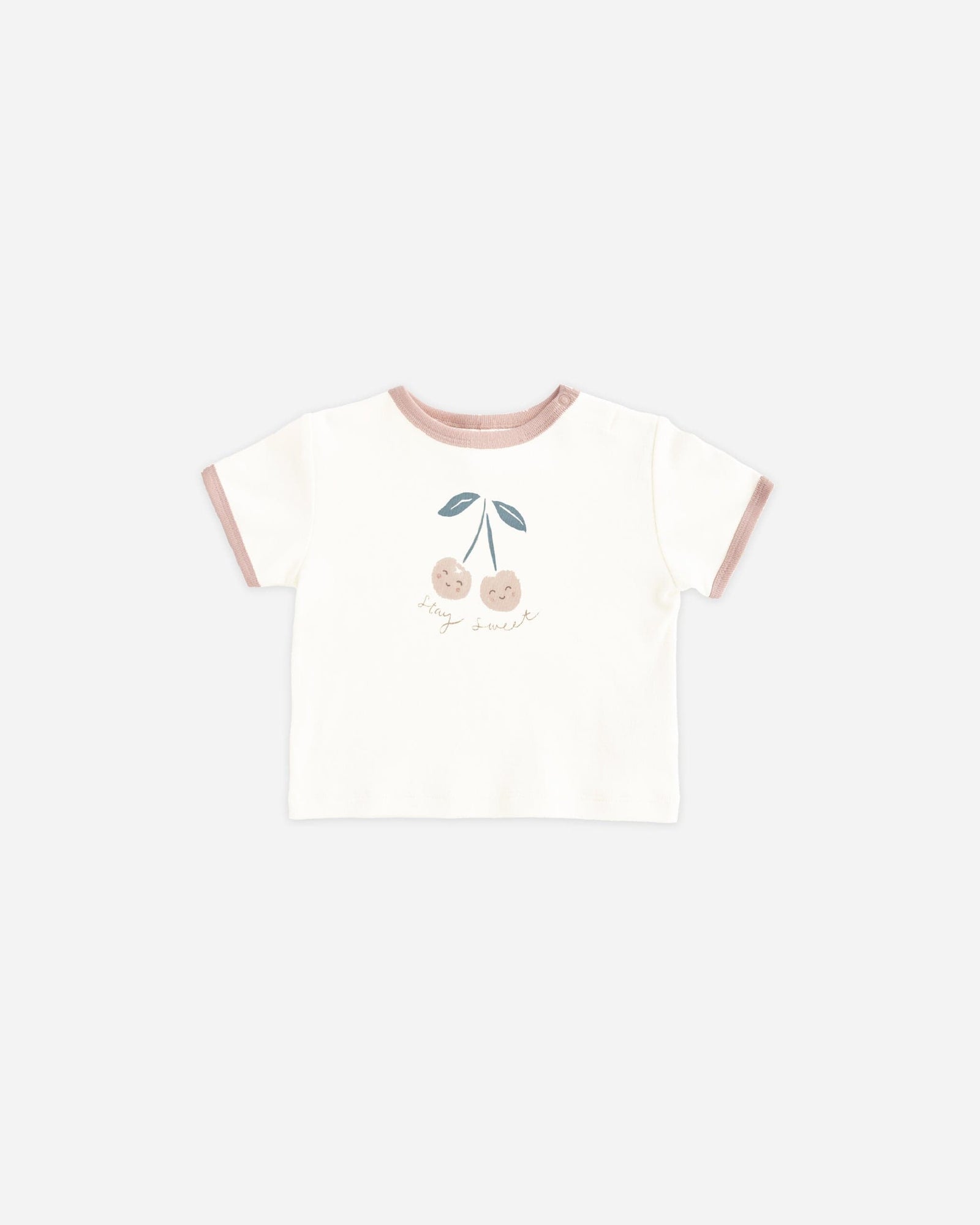 Quincy Mae Baby Ringer Tee || Cherry
