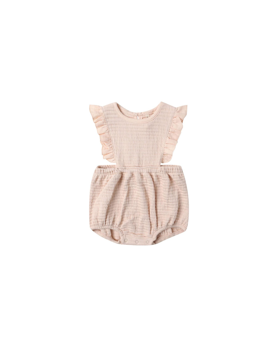 Quincy Mae Baby Ruffle Bubble Romper - Antique