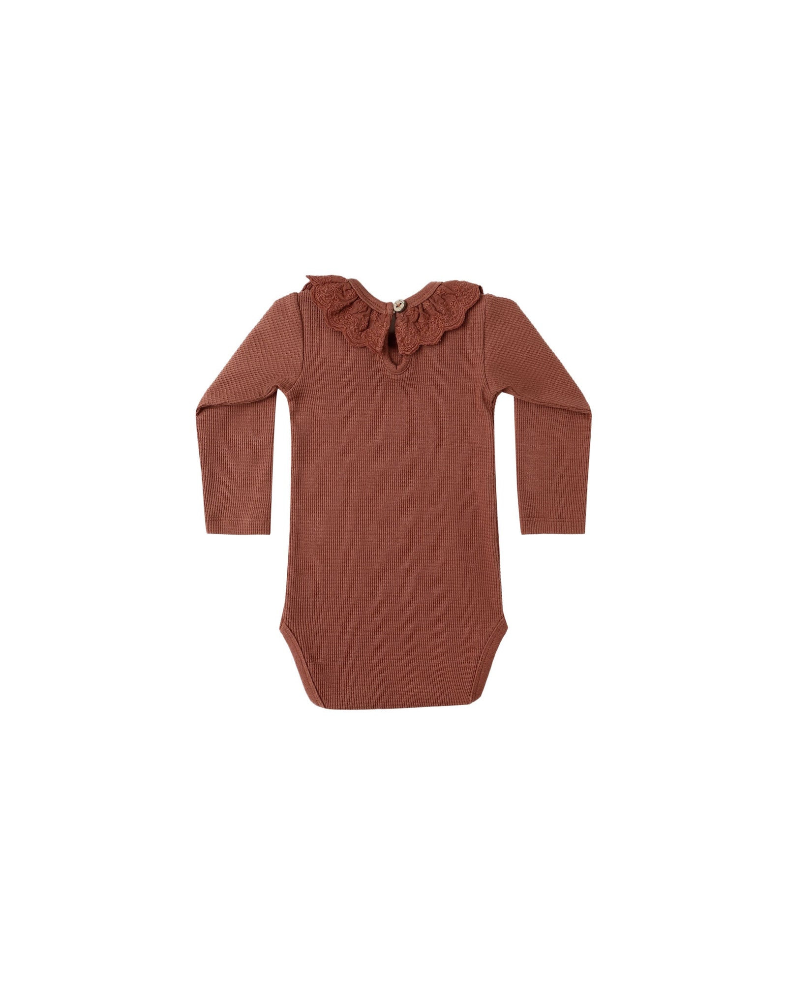 Quincy Mae Baby Ruffle Collar Bodysuit - Cranberry