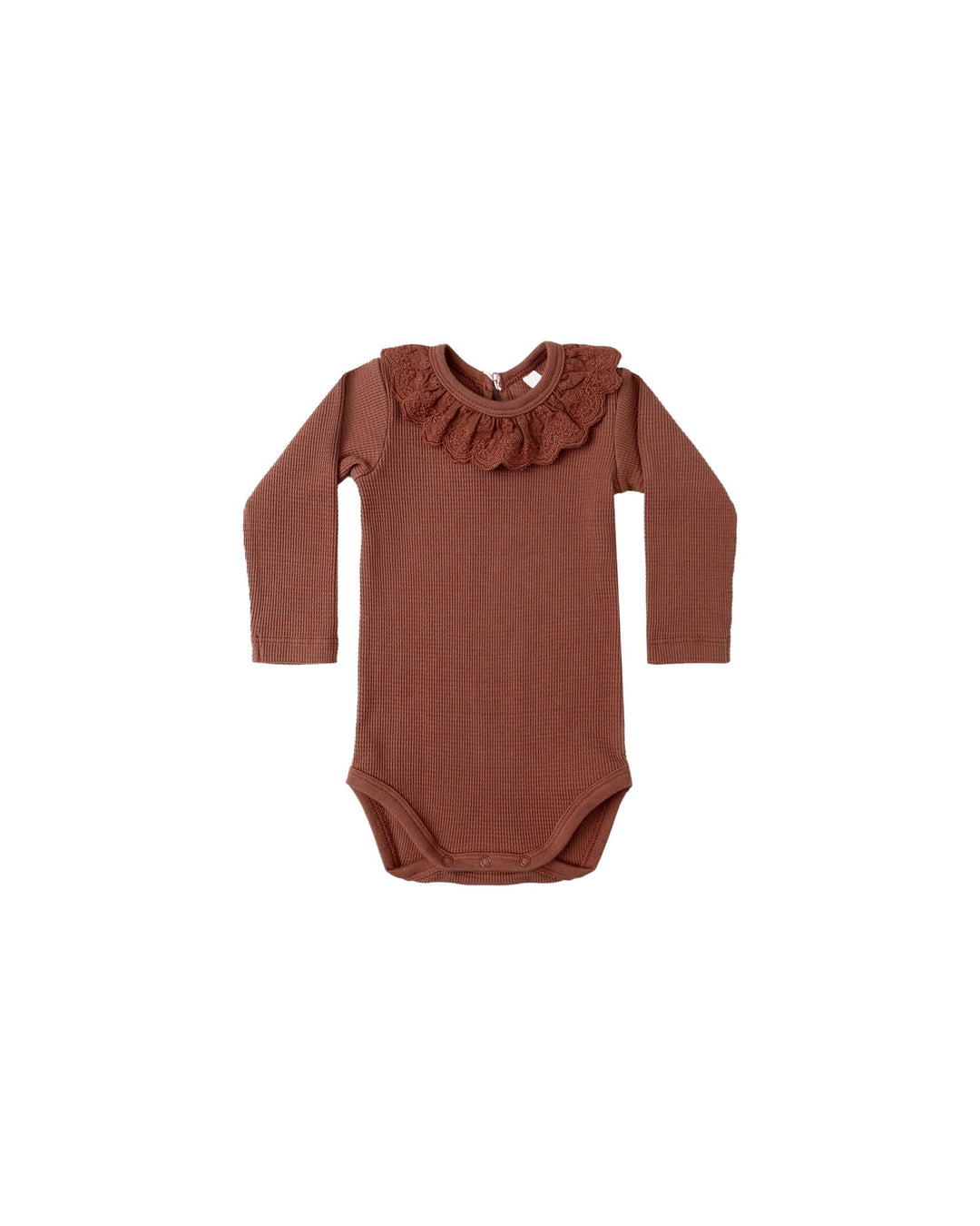 Quincy Mae Baby Ruffle Collar Bodysuit - Cranberry