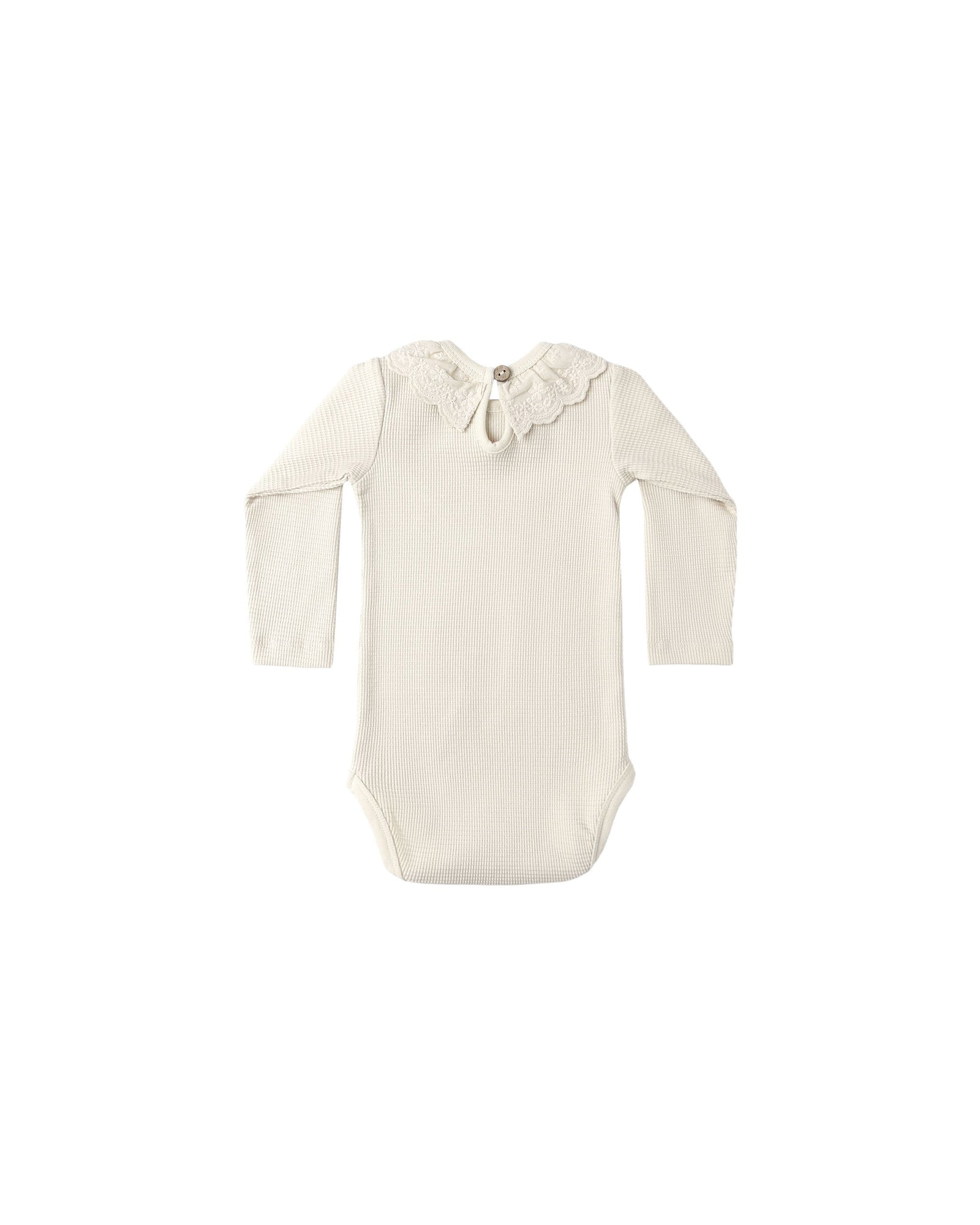 Quincy Mae Baby Ruffle Collar Bodysuit - Natural
