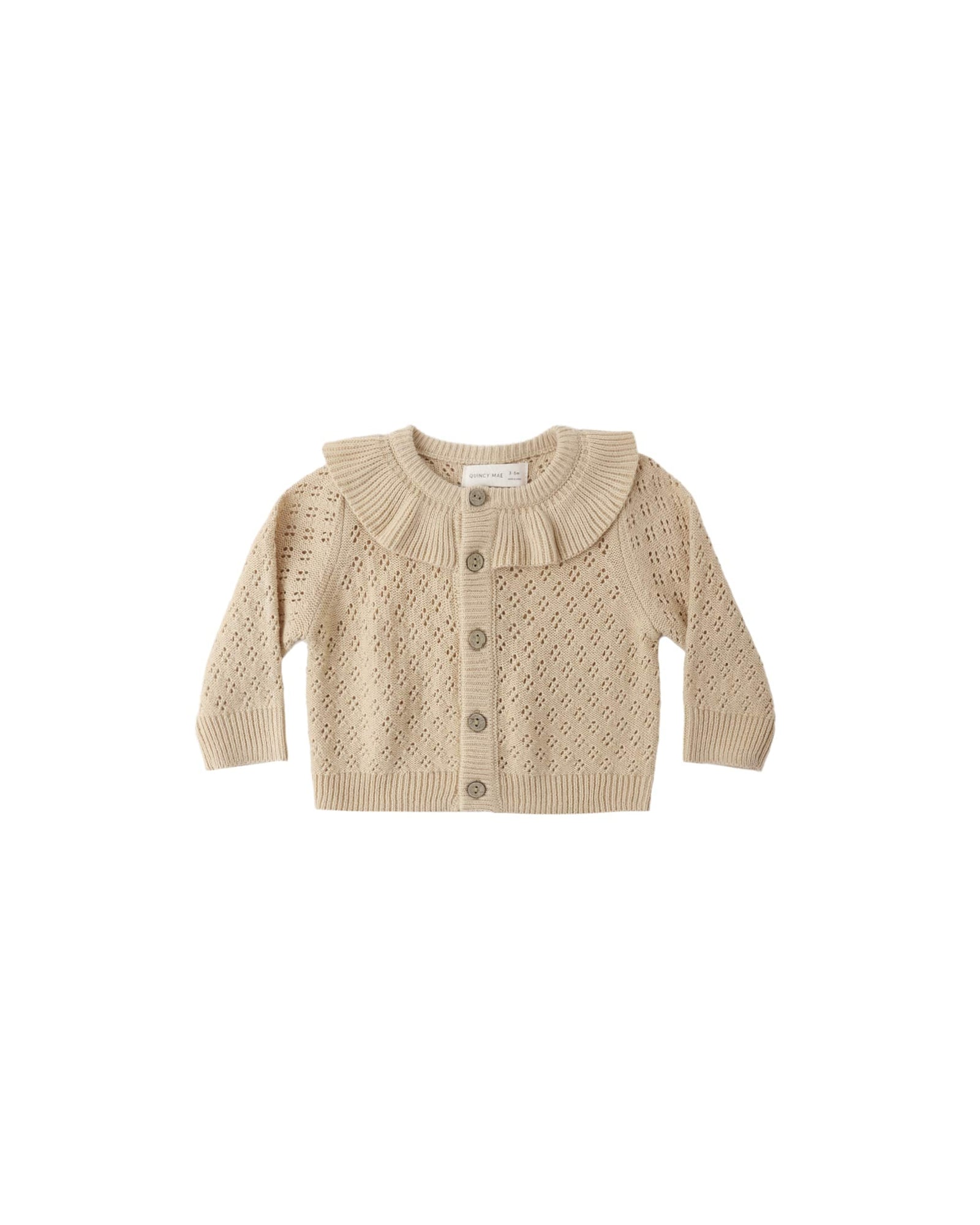 Quincy Mae Baby Ruffle Collar Cardigan Butterscotch
