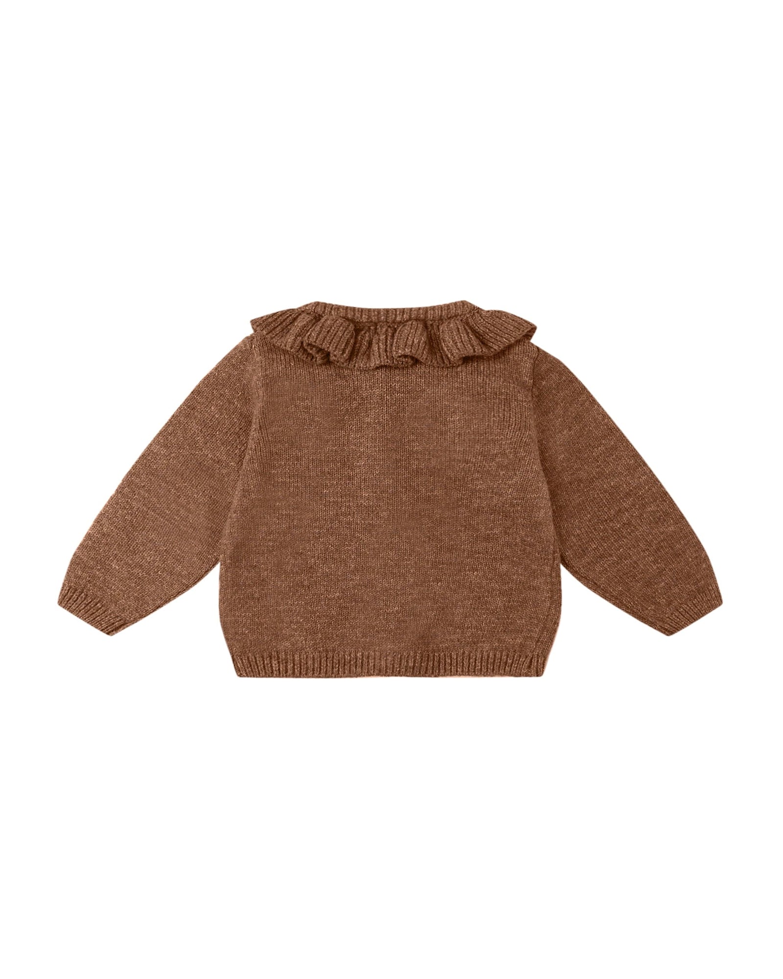 Quincy Mae Baby Ruffle Collar Cardigan - Heathered Cedar