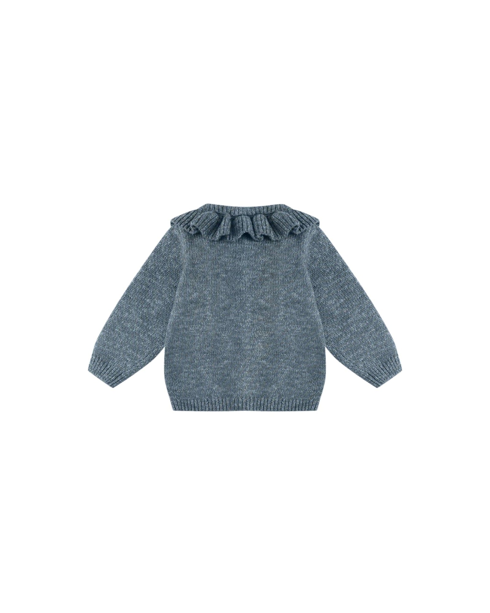 Quincy Mae Baby Ruffle Collar Cardigan - Ocean