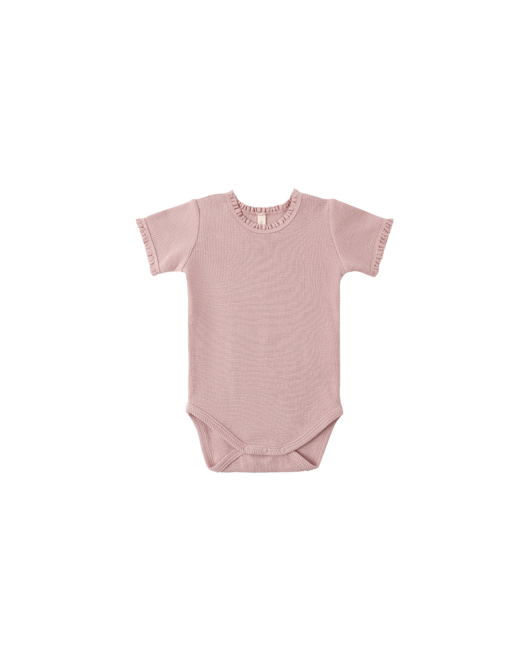 Quincy Mae Baby Short Sleeve Waffle Bodysuit Mauve