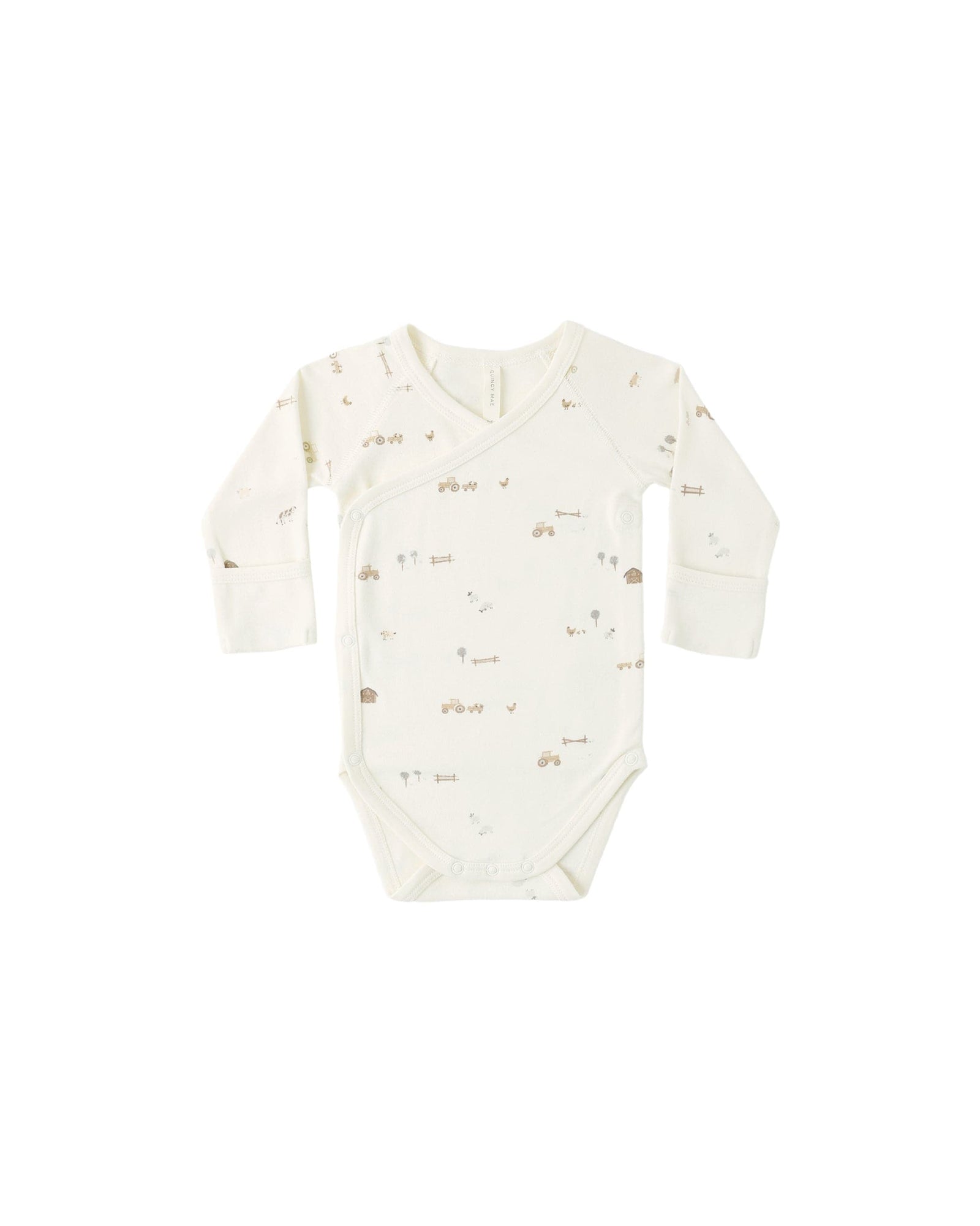 Quincy Mae Baby Side Snap Bodysuit Farm