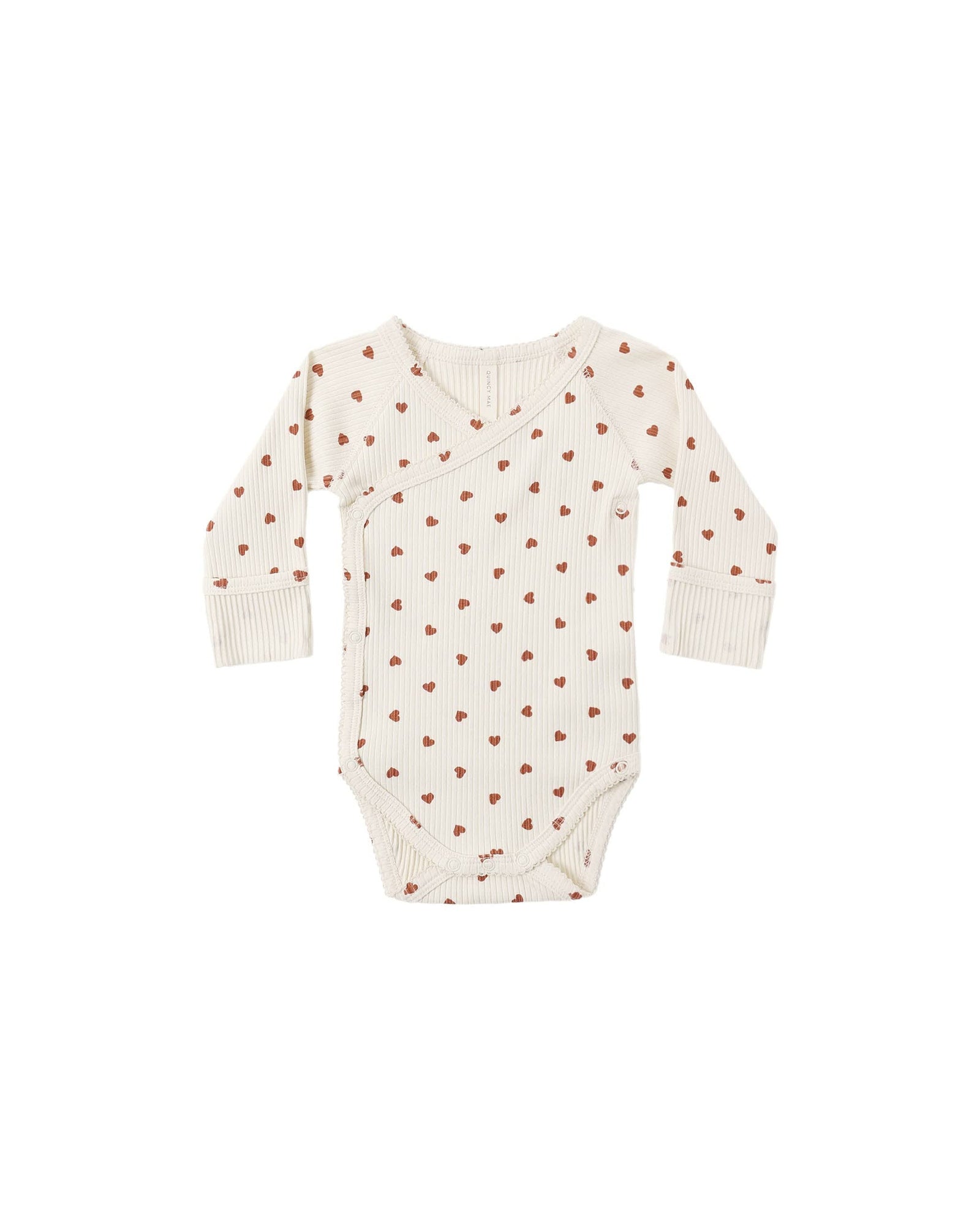 Quincy Mae Baby Side Snap Bodysuit | Red Hearts
