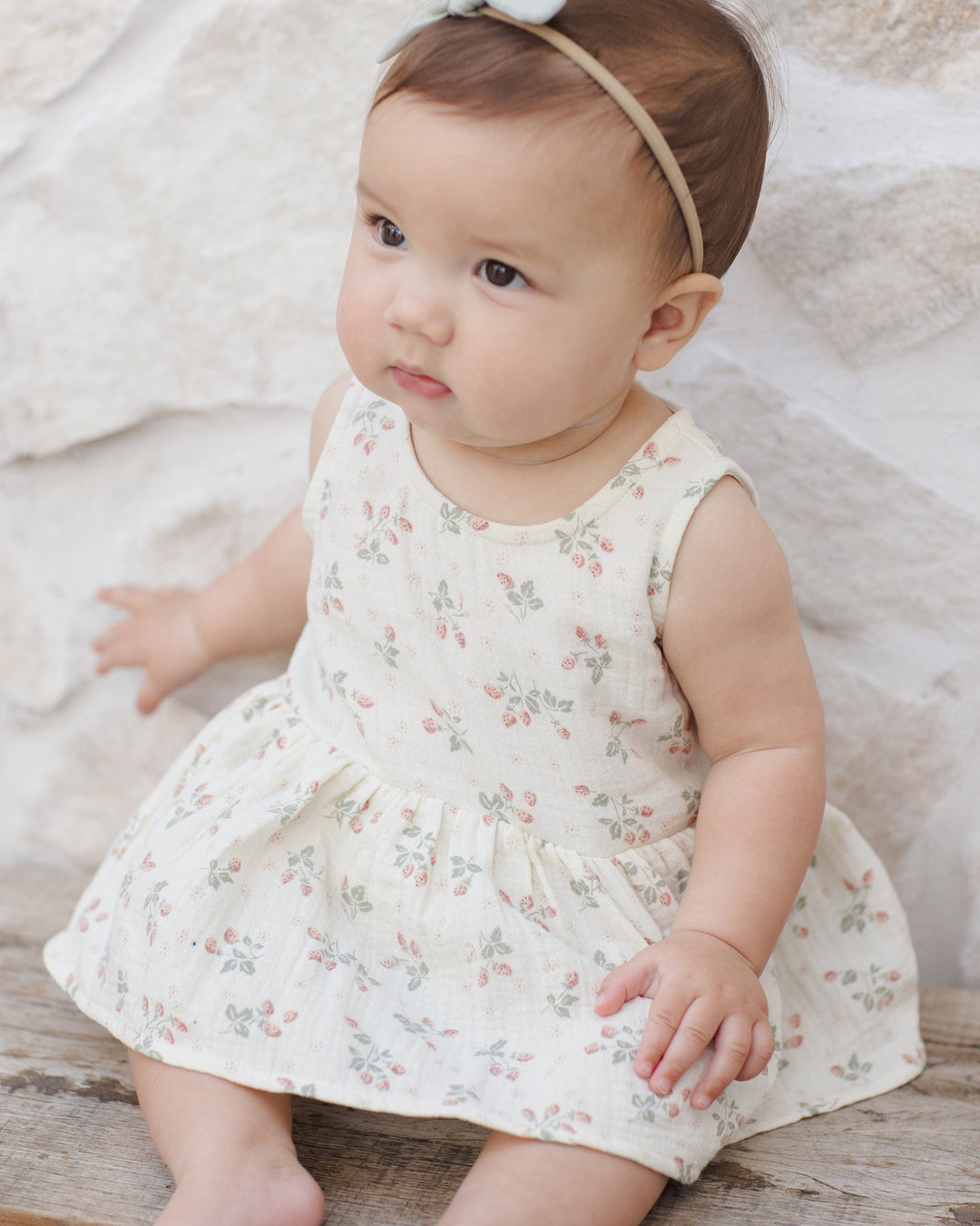 Quincy Mae Baby Skirted Tank Romper - Strawberries