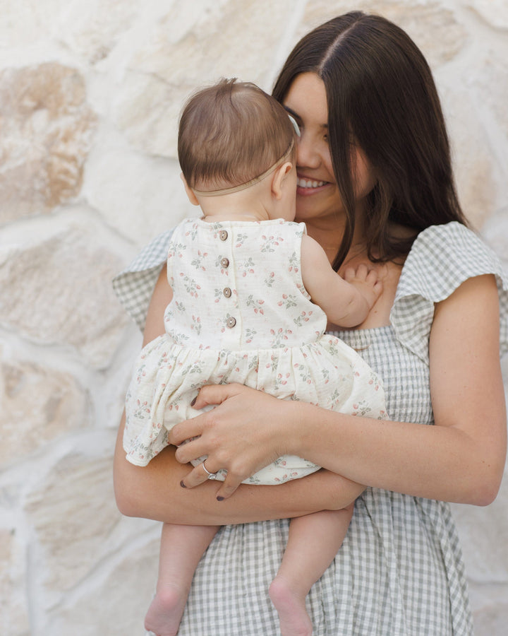 Quincy Mae Baby Skirted Tank Romper - Strawberries