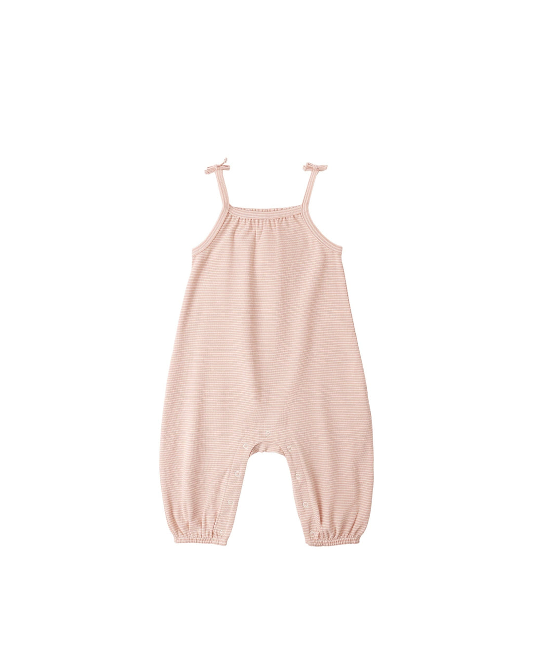Quincy Mae Baby Smocked Jumpsuit Melon Micro Stripe
