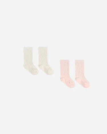 Quincy Mae Baby Sock Set - Ivory, Bubblegum