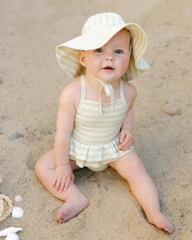 Quincy Mae Baby Sun Hat - Mint Stripe