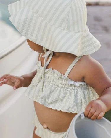 Quincy Mae Baby Sun Hat - Mint Stripe