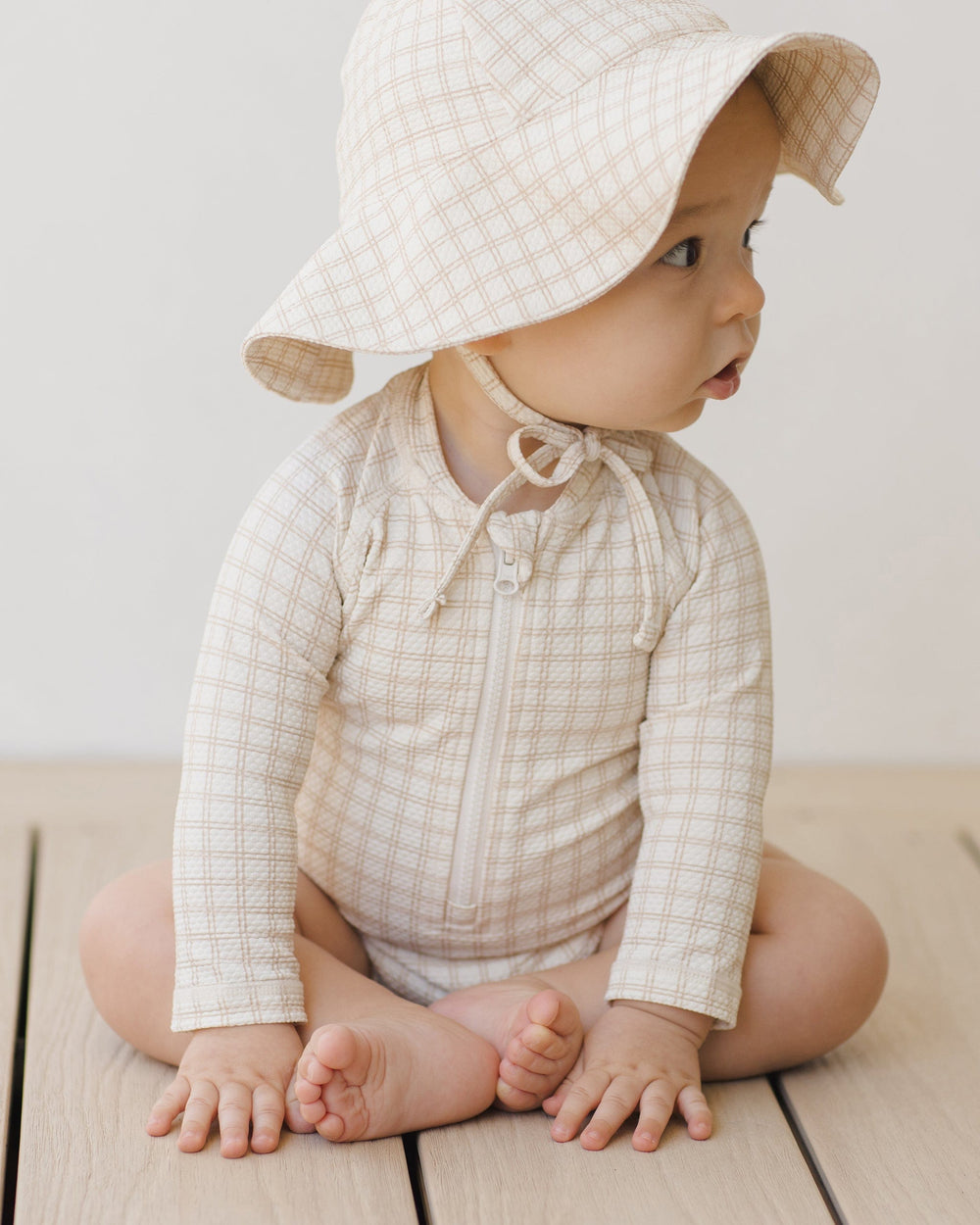 Quincy Mae Baby Sun Hat - Oat Check