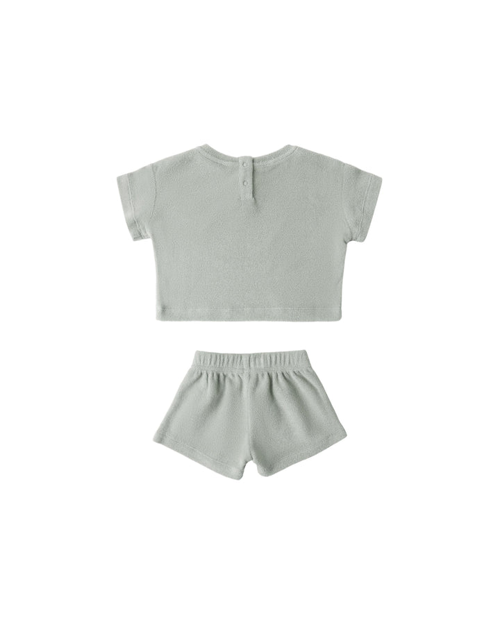 Quincy Mae Baby Terry Tee + Short Set Sage