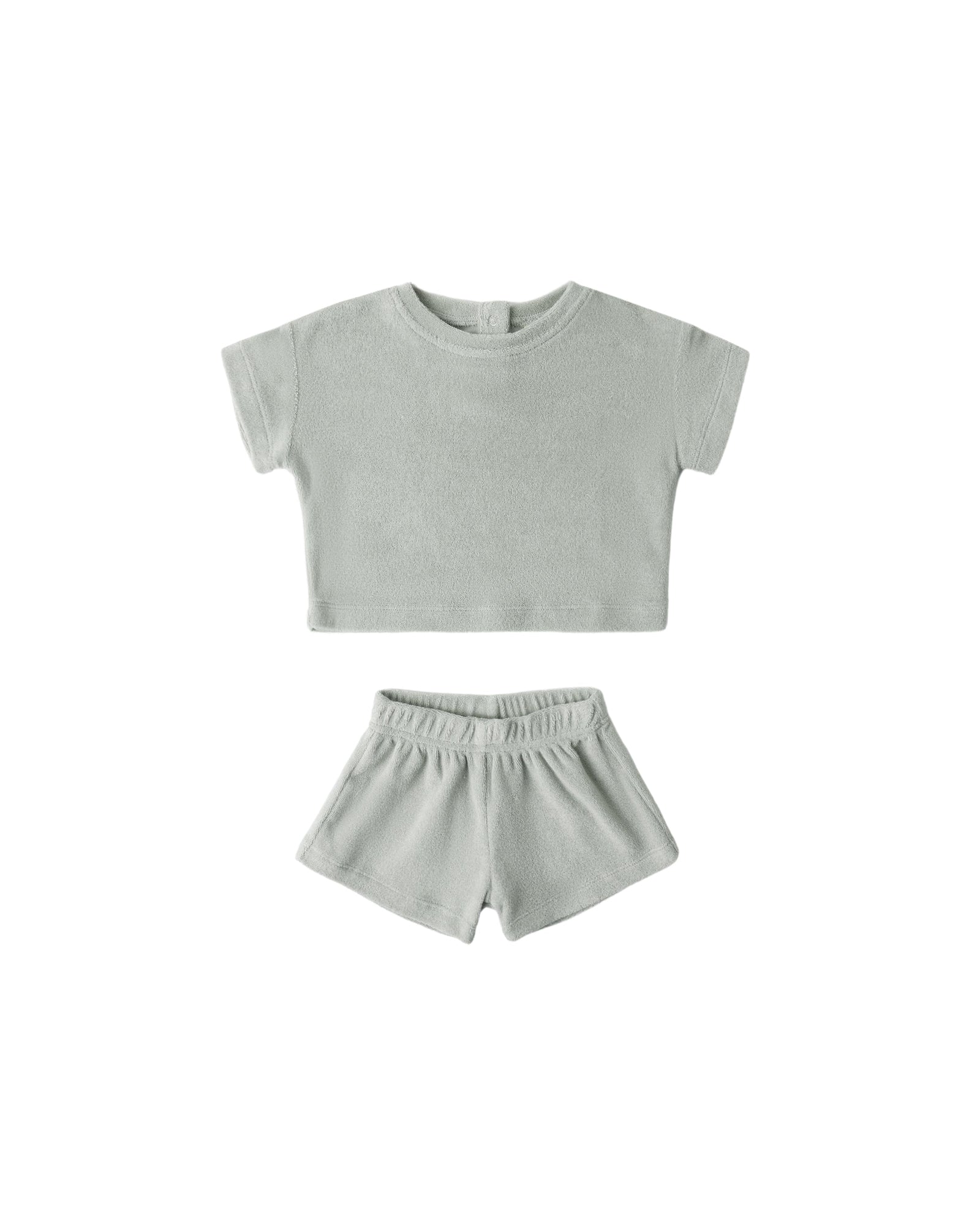Quincy Mae Baby Terry Tee + Short Set Sage