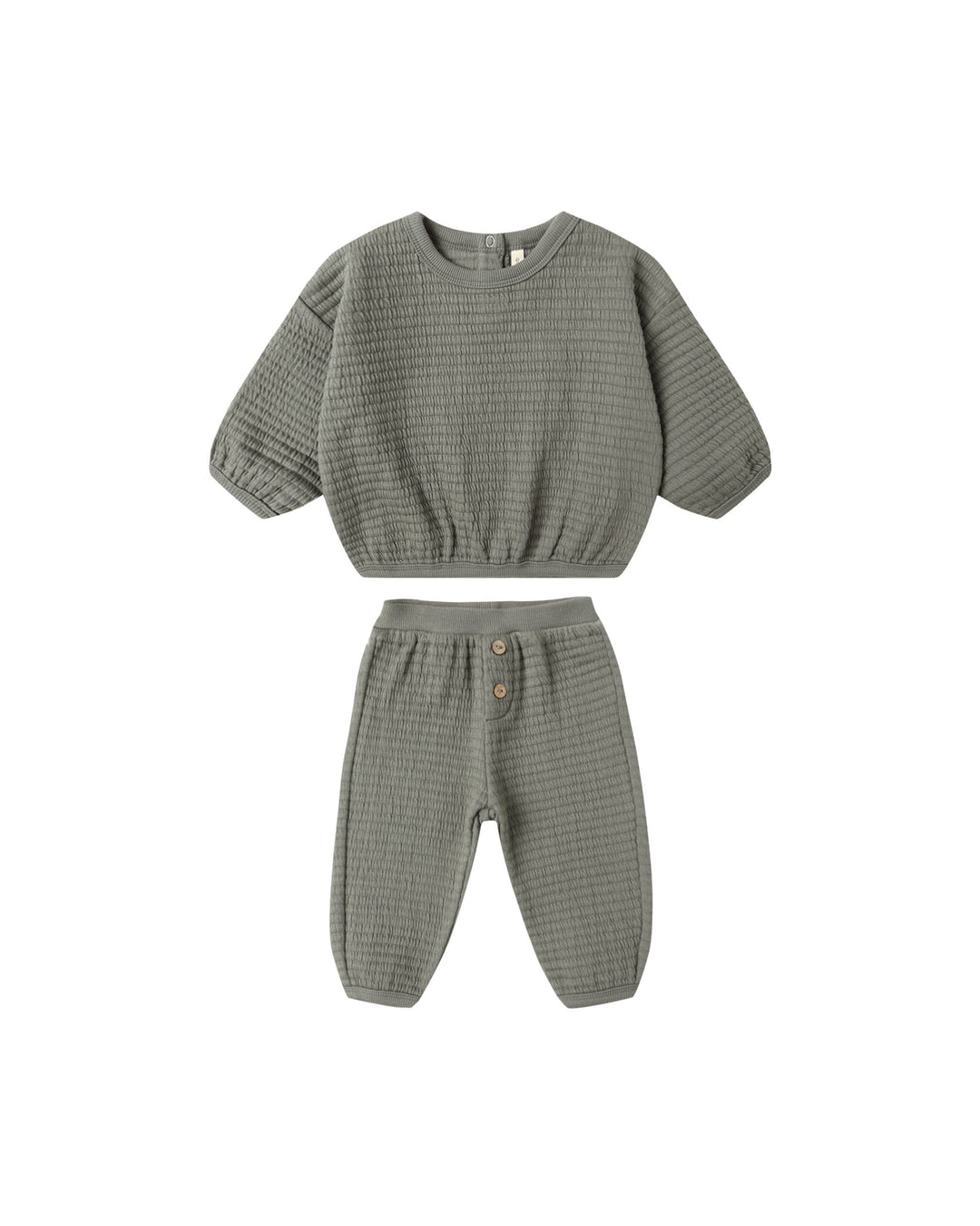 Quincy Mae Baby Textured Sweat Set - Forest