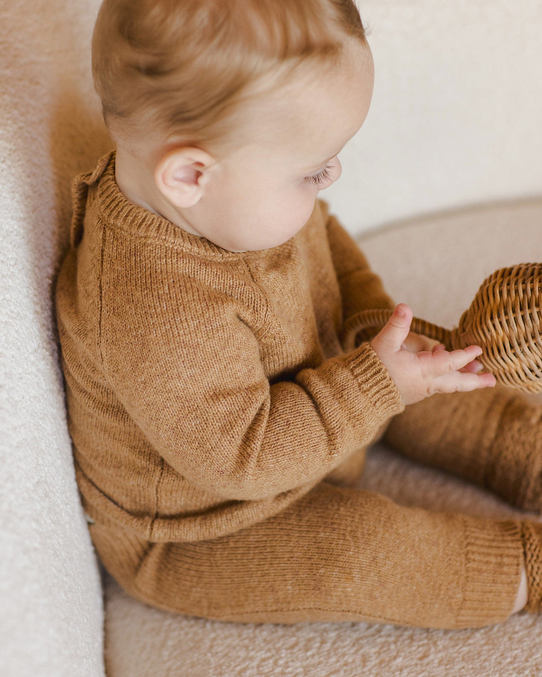 Quincy Mae Baby & Toddler Bottoms Knit Pant - Speckled Golden