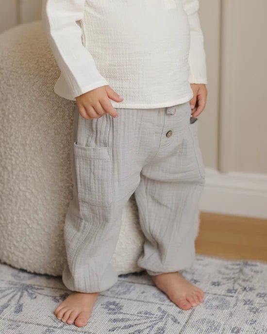 Quincy Mae Baby & Toddler Bottoms Luca Pant - Fog