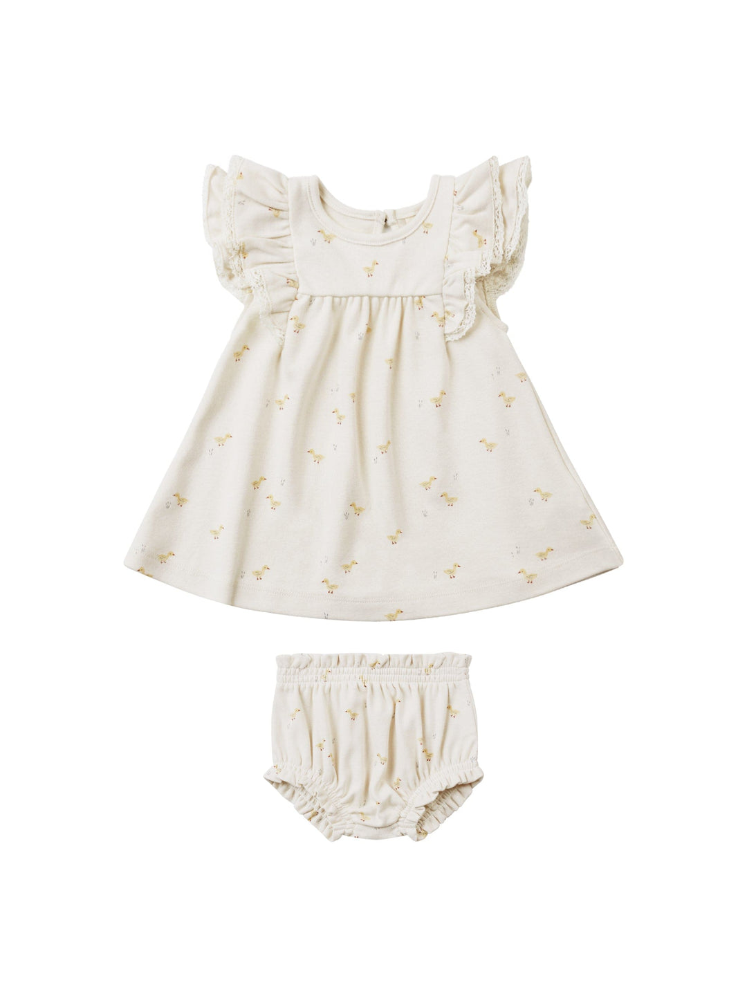Quincy Mae Baby & Toddler Dresses 0-3m Flutter Dress & Bloomer - Ducks