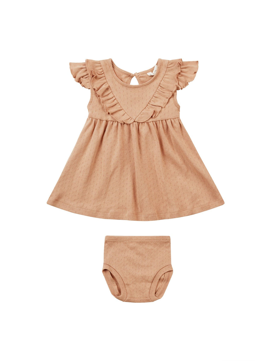 Quincy Mae Baby & Toddler Dresses Sleeveless Ruffle V Dress - Melon