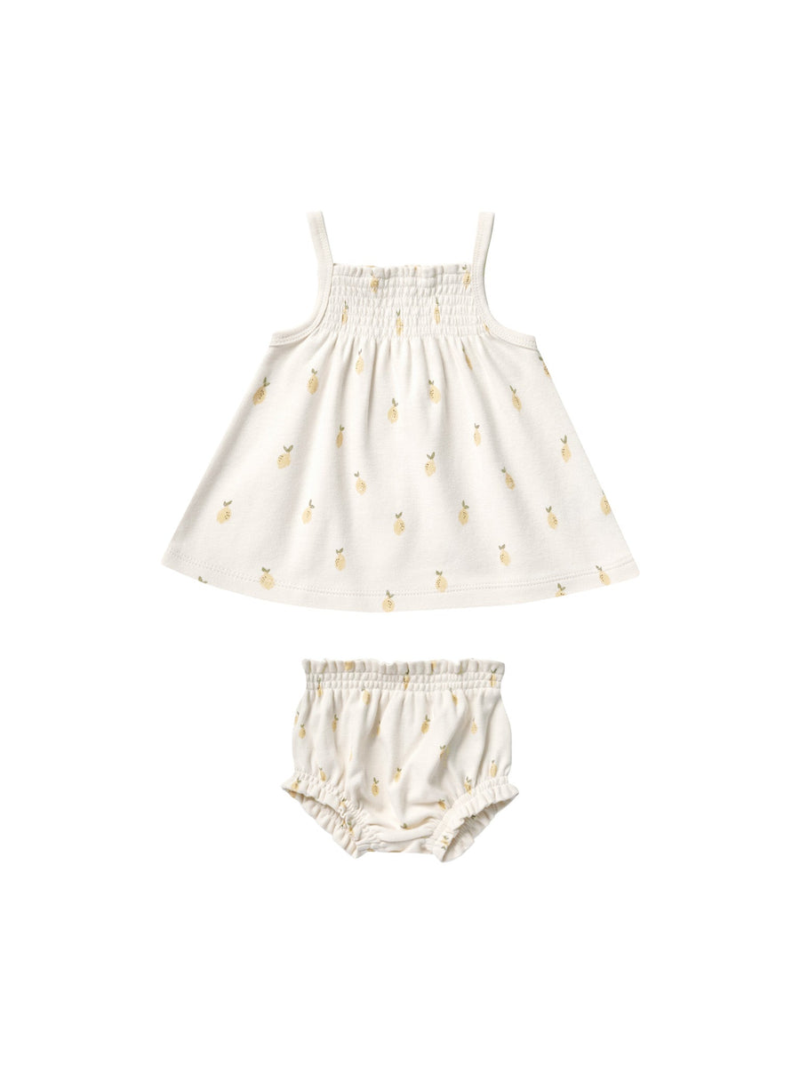 Quincy Mae Jumpsuits & Rompers Smocked Tank and Bloomer Set - Lemons